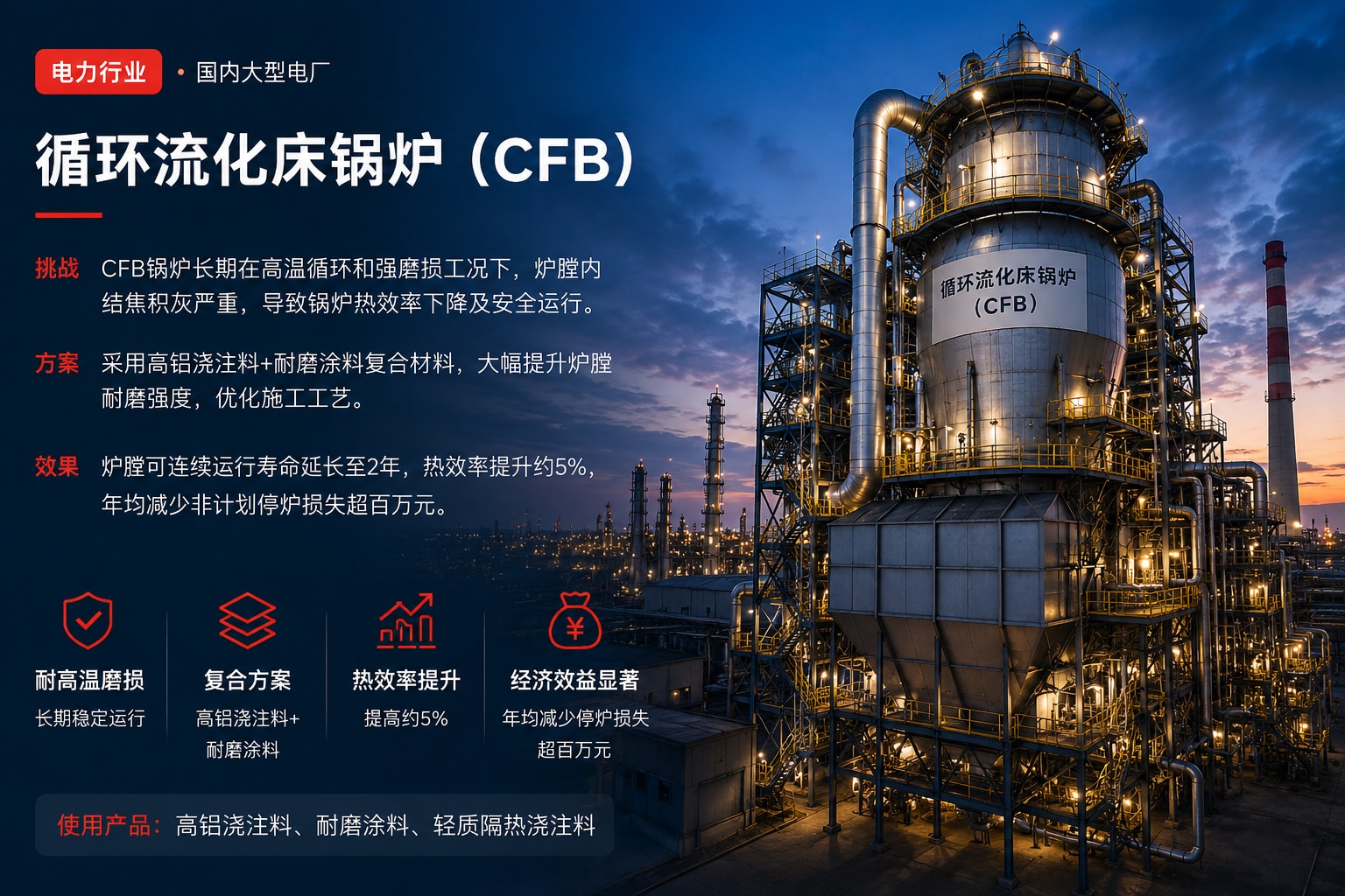电力环保行业 循环流化床锅炉 CFB 部位配套实景