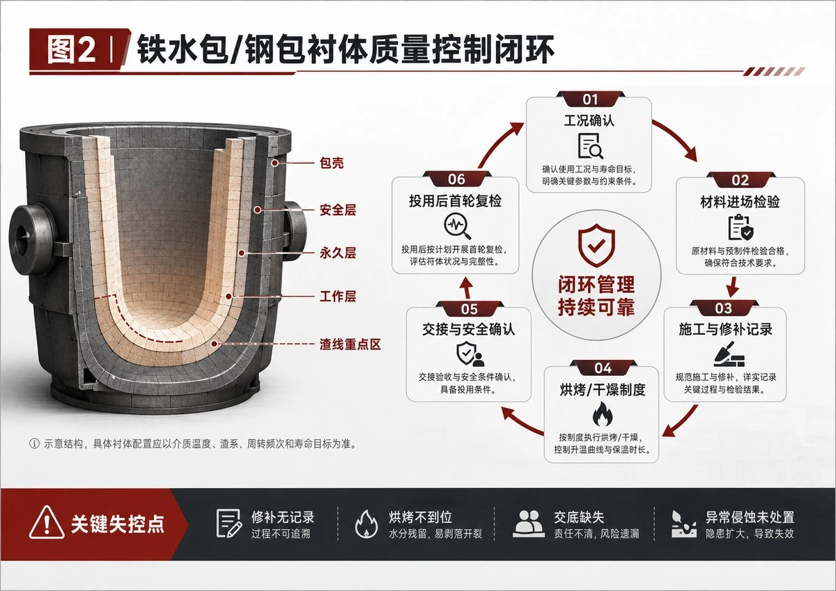 铁水包/钢包衬体质量控制闭环