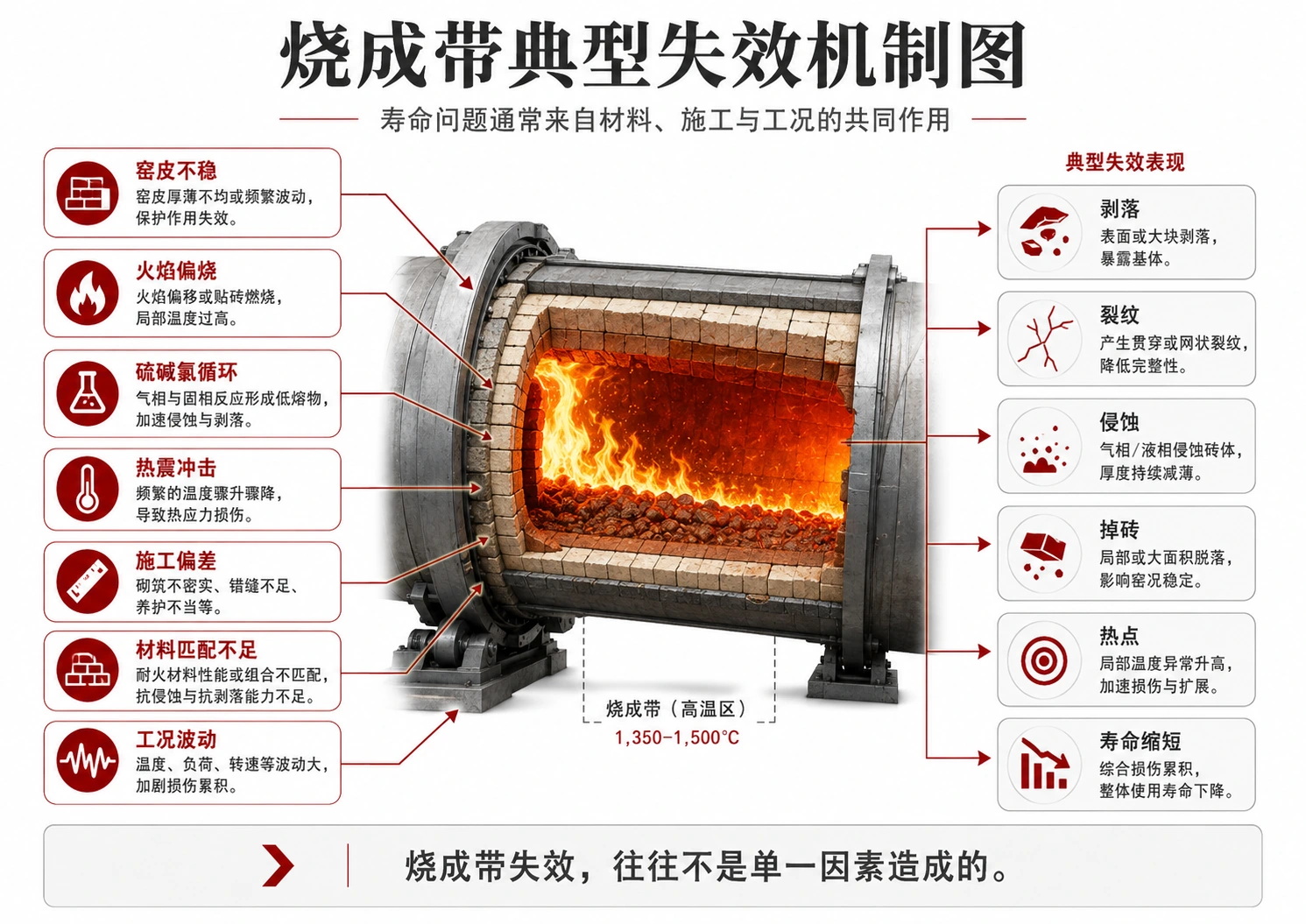 图2｜烧成带典型失效机制：多因素共同作用